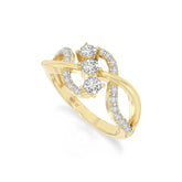natural moissanite infinity promise rings in yellow gold vermeil